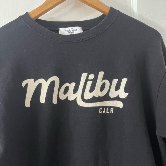 Carly Jean Los Angeles Malibu Black Graphic Sweatshirt Pullover Size S - Picture 10 of 11